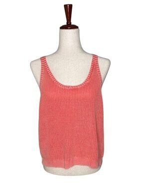 Free People We The Free Coral Knit Scoop Tank Top. Bohemian beachy style XS